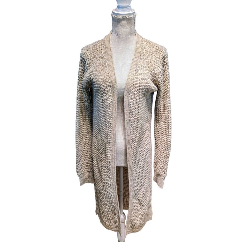 Rue21 Sweater Cardigan Women's Small Tan Knit Oversized Large Open Soft